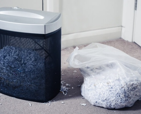 all-paper-shredding-machine-and-shredded-paper-bag